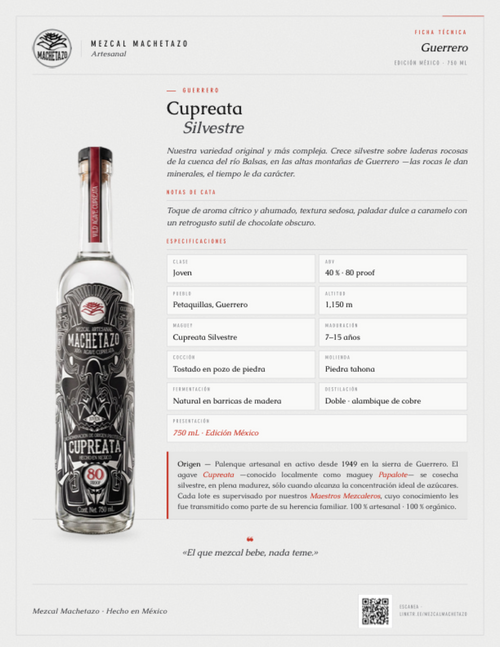 Mezcal Machetazo / Cupreata Silvestre 40%